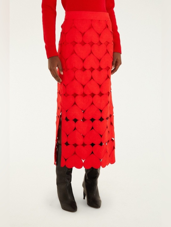FARM Rio Dresses & Skirts - Farm Rio: Red Hearts Euroflax Premium
Linen Midi Skirt
